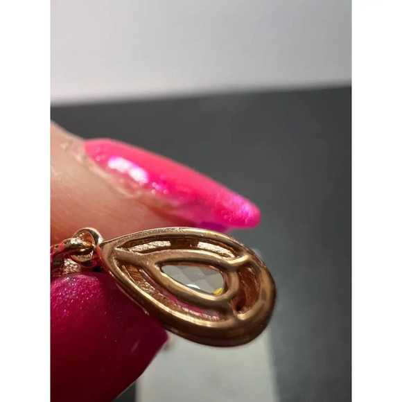 NEW Morganite and black spinel rose gold over sterling silver earrings - Picture 6 of 11